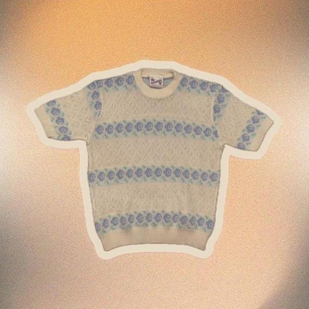 Honeybells Vintage Rose Pastel Spring Sweater Dainty Cottagecore
